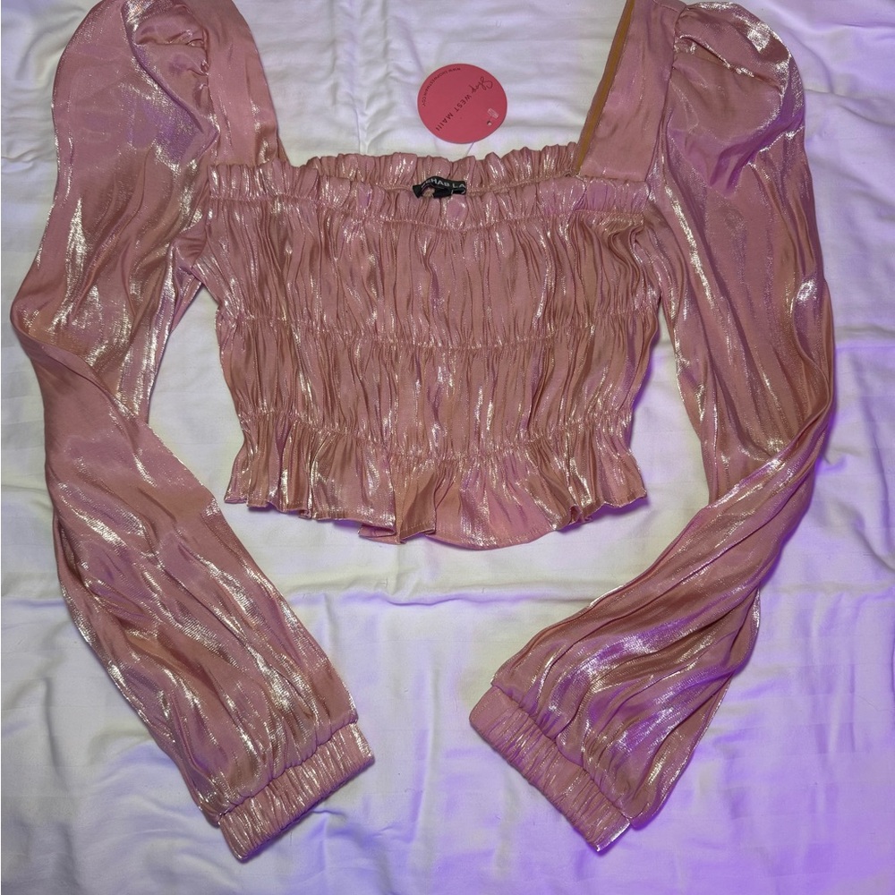 Shimmering Pink Long Sleeve Top